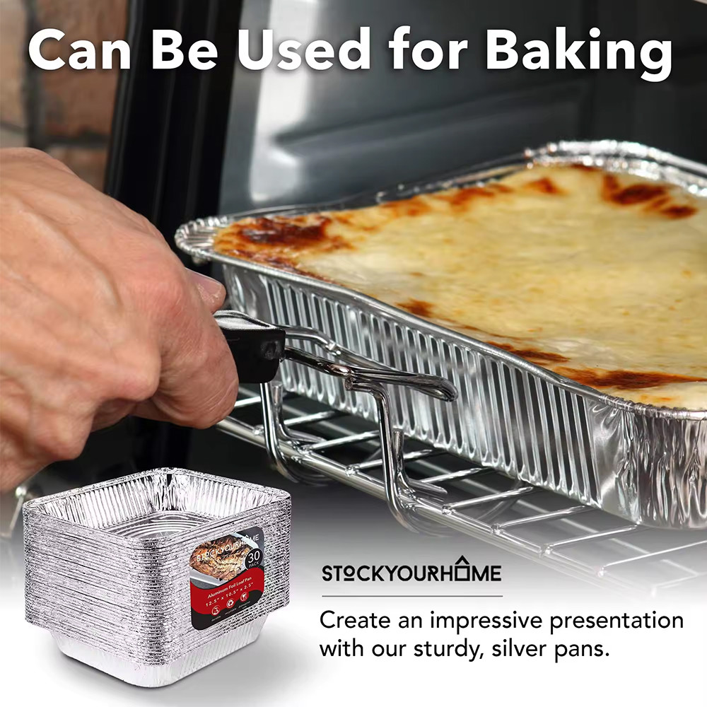 1/3 Size Foil Steam Table Pan Lid - 100/Case​ F2619 Rectangular Aluminum Foil Containers