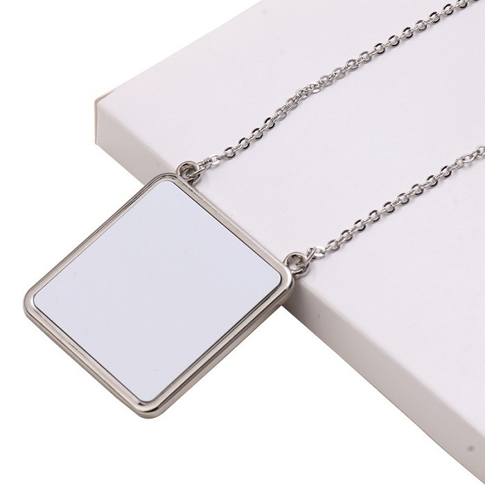 Sublimation Printing Personalized Gift DIY Square Sublimation Blank Necklace For Woman Man