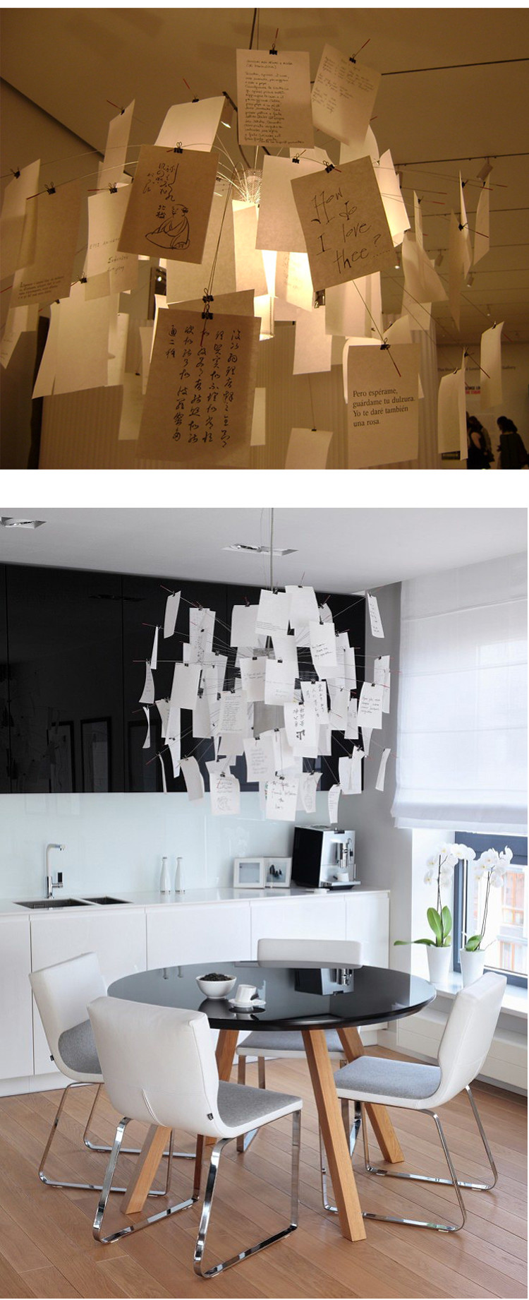 Paper chandelier replica designer Light Living Room Dining Room Zettel Chandelier(WH-MI-381)