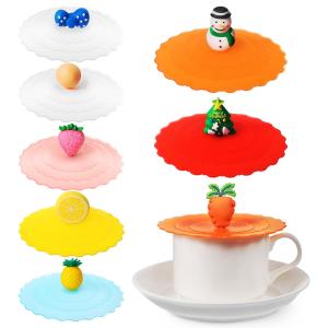 Quality Silicone Mug Lid Cover, Colorful Anti-Dust Silicone Mug Cover Cute Reusable Silicone Lids For Cups Mug Beer Glass Indoor wholesale
