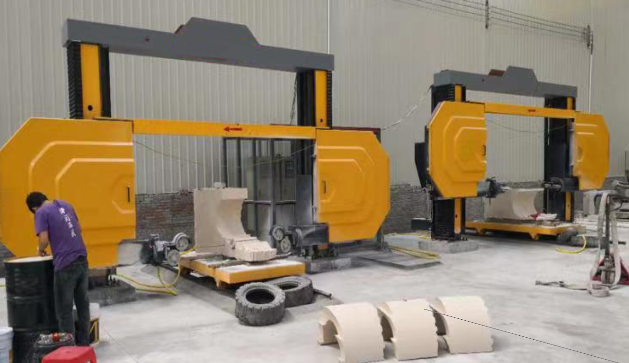 CNC Diamond Wire Saw Machine 11KW For Shapes Block Cutting