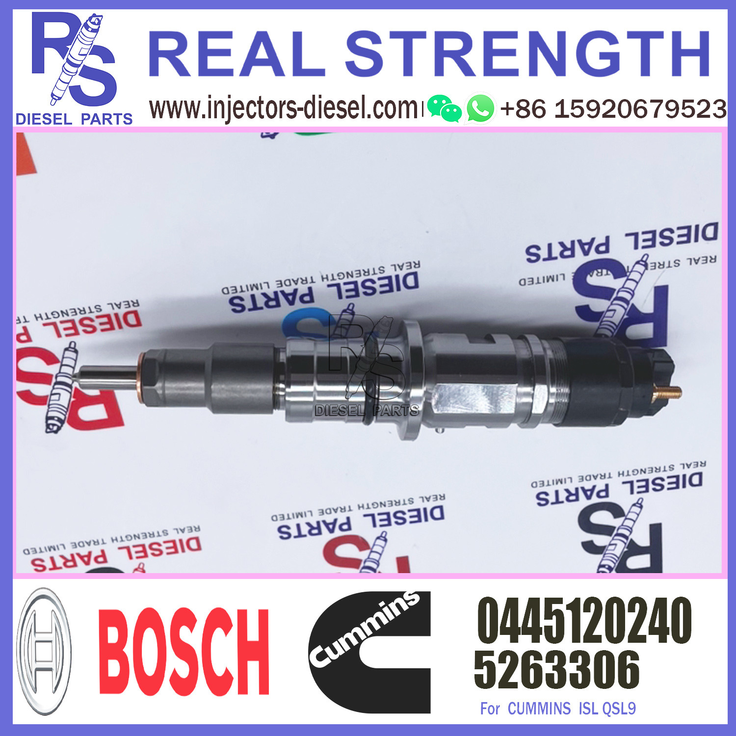 High performance diesel engine common rail fuel injector 5263306 0445120240