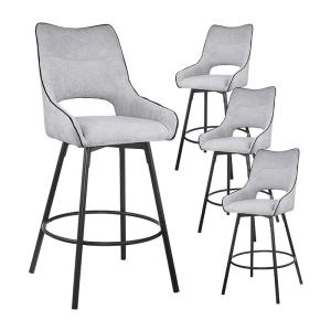Quality ISO 9001 Upholstered Dining Room Furnitures Modern Textile Accent Arm Chair With Metal Legs wholesale