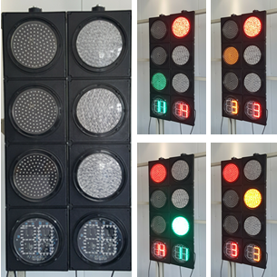 Detachable Aspect 200MM 4-Aspect RYG Ball With Countdown Timer Road Traffic Light