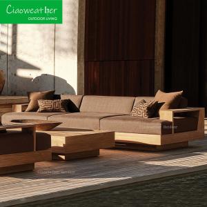 Quality Modern Waterproof Latest Design Outdoor Courtyard Teak Wood Garden Sofa Set for Patio Leisure wholesale