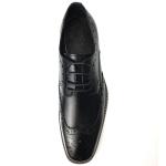 Mens Casual Leather Shoes / Mens Black Oxford Shoes Fashion Italian Style
