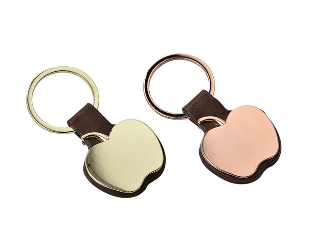 Pantone Rose Gold Key Rings Zinc Alloy Pu Leather Keychain