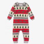 Wholesale Christmas 100% Cotton With Button Full Sleeve Baby Sweater Overall