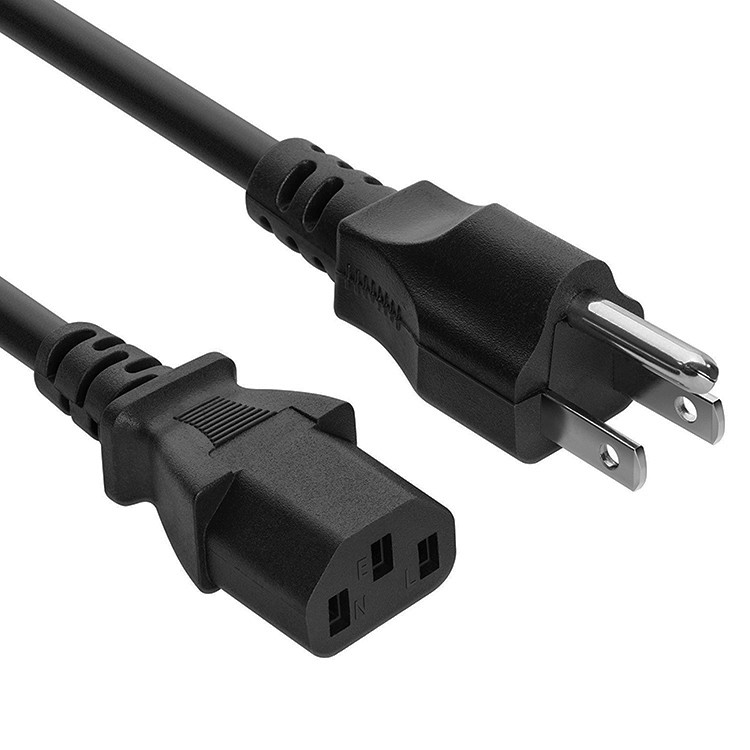 Universal AC UL Power Cord 2ft Length 60227 IEC C13 Female End