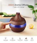 300ML 2W 35ml/h Wood Grain Aroma Diffuser For Bedroom