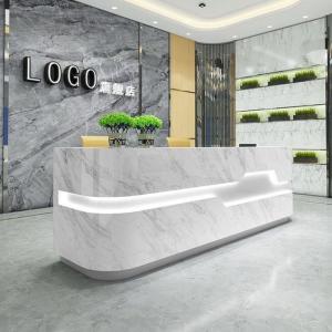 Quality OEM Modern Solid Surface Reception Desk Joint Seamless Extremely Durable wholesale