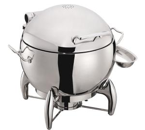 Quality Round Mechanical Hinge Induction Soup Station Optional 11L Soup Bucket Stainless Steel Chafing Dish wholesale