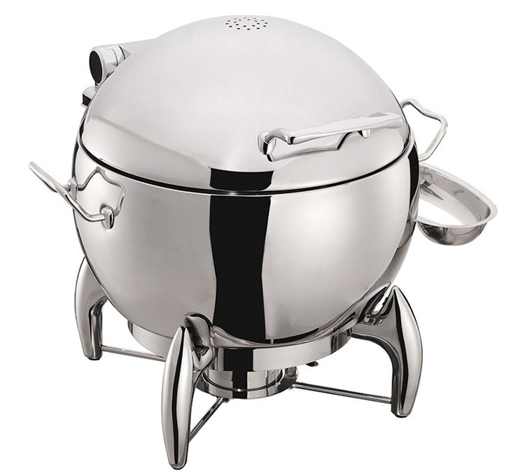 Round Mechanical Hinge Induction Soup Station Optional 11L Soup Bucket Stainless Steel Chafing Dish