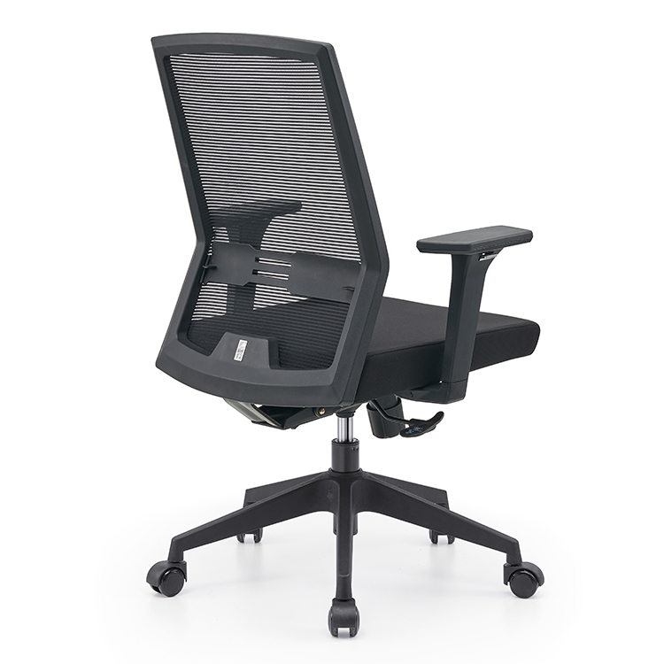 No Handrail Office Chair with Lumbar Support Reversible Armrests and Breathable Mesh