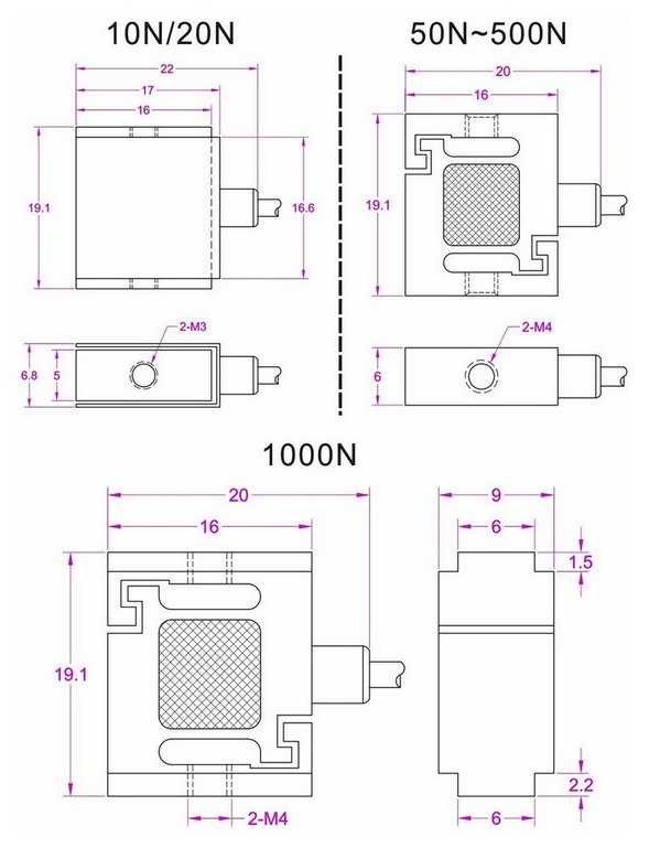 miniature tension sensor 10N