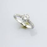 White Gold Plated Cubic Zirconia 925 Silver Engagement Ring(F37)
