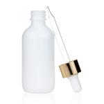 Empty White Ceramic Boston Glass Bottle Cosmetic Packaging