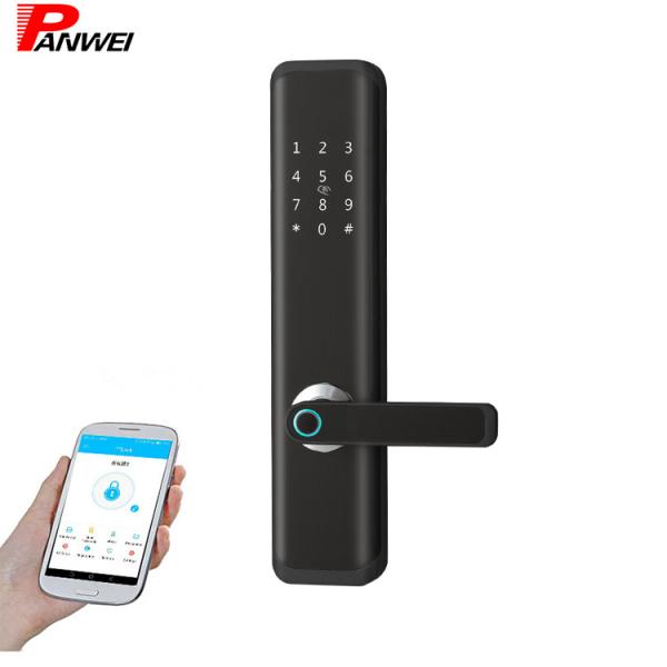 Cheap Hidden Keyhole APP Bluetooth Fingerprint Scanner RFID Door Lock For Hotel and Apartment for sale