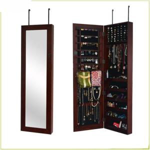 Quality Wooden Veneer Handmade Suspension Hanging Mirror Jewelry Armoire wholesale