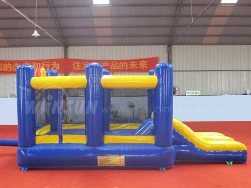 PVC Tarpaulin Inflatable Bounce Slide Combo With Two Exits 6x3.5x2.5m