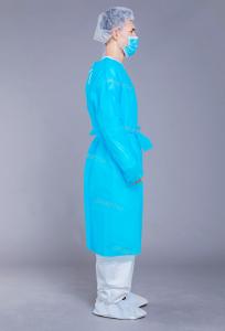 Quality CPE Ultrasonic 35GSM DisposablePlastic Gowns Dental wholesale