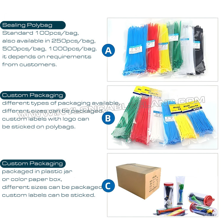Cable Ties 200mmx3.6 Plastic Wire Cable Tie Strap, Ø3~50mm Adjustable Nylon PA66 Zip Tie Wrap (40lbs/18kgs) for Outdoor