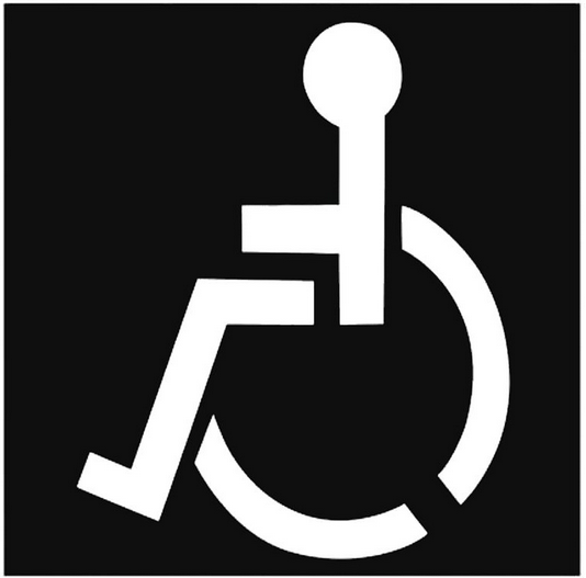 Wheelchair Handicap Symbol Sign Writing Stencils Beautiful Design AZO - Free