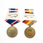 Dia 32mm Round Brass Badges And Medals With Short Ribbon Attachment