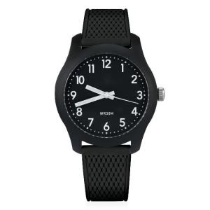 Quality Black Plastic Quartz Watch 12mm Polyester Minimalism 3ATM Ocean Plastic wholesale