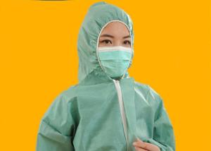 Quality SMS Disposable Hooded Coveralls , Flexible Disposable Protective Clothing wholesale