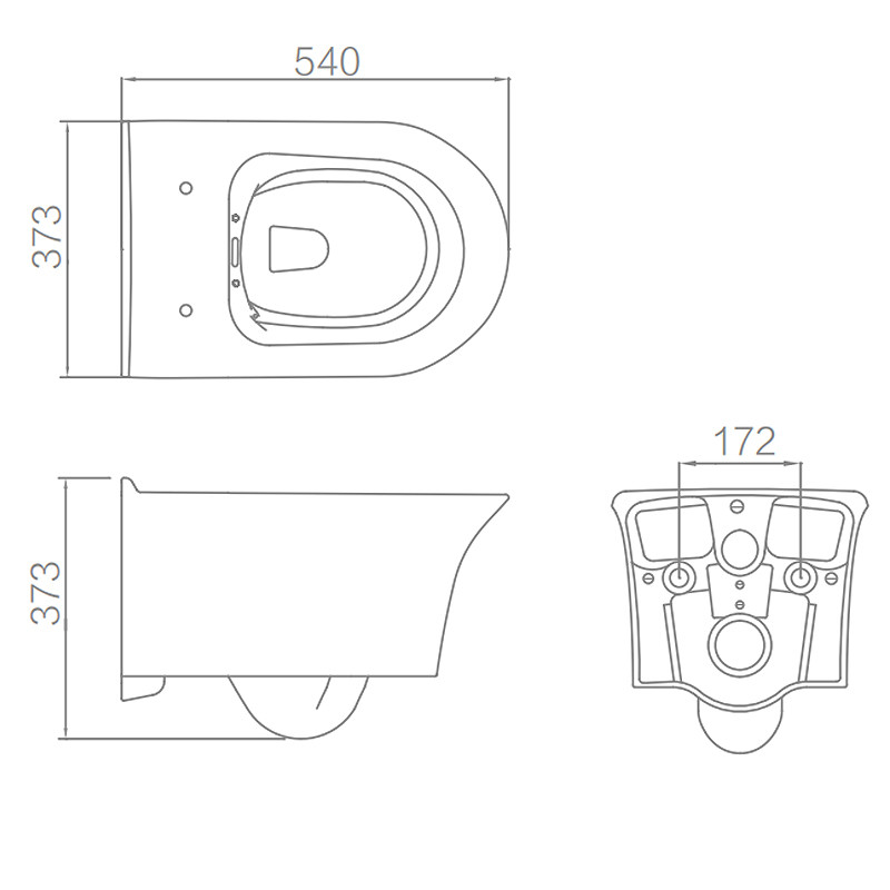 SASO Wall Hung Toilet Wc Washdown Flushing Water Saving Soft Closed
