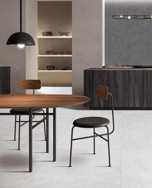 Digital Glaze R9 Cement Look Ceramic Floor Tiles Dark Grey