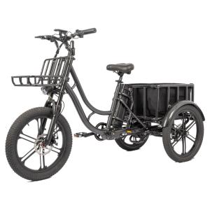 Quality Electric Fat Tire Delivery Tricycle for Food Range per Power 31-60 km 46V 15Ah Battery wholesale