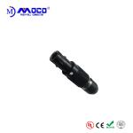 Black Chrome Plated Miniature 2 Pin Connectors , 00B Series Mini Circular