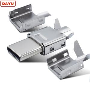 Quality 1 Year Warranty USB C Male Connector With Stainless Steel Shielding Shell wholesale