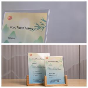 Quality Acrylic Photo Frame With Wood Base For Tabletop Display wholesale