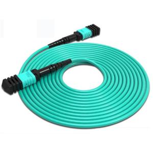 Quality MPO To MPO 8 Core Fiber Optic Cable Fiber Optic Jumper OM3 Green PVC wholesale