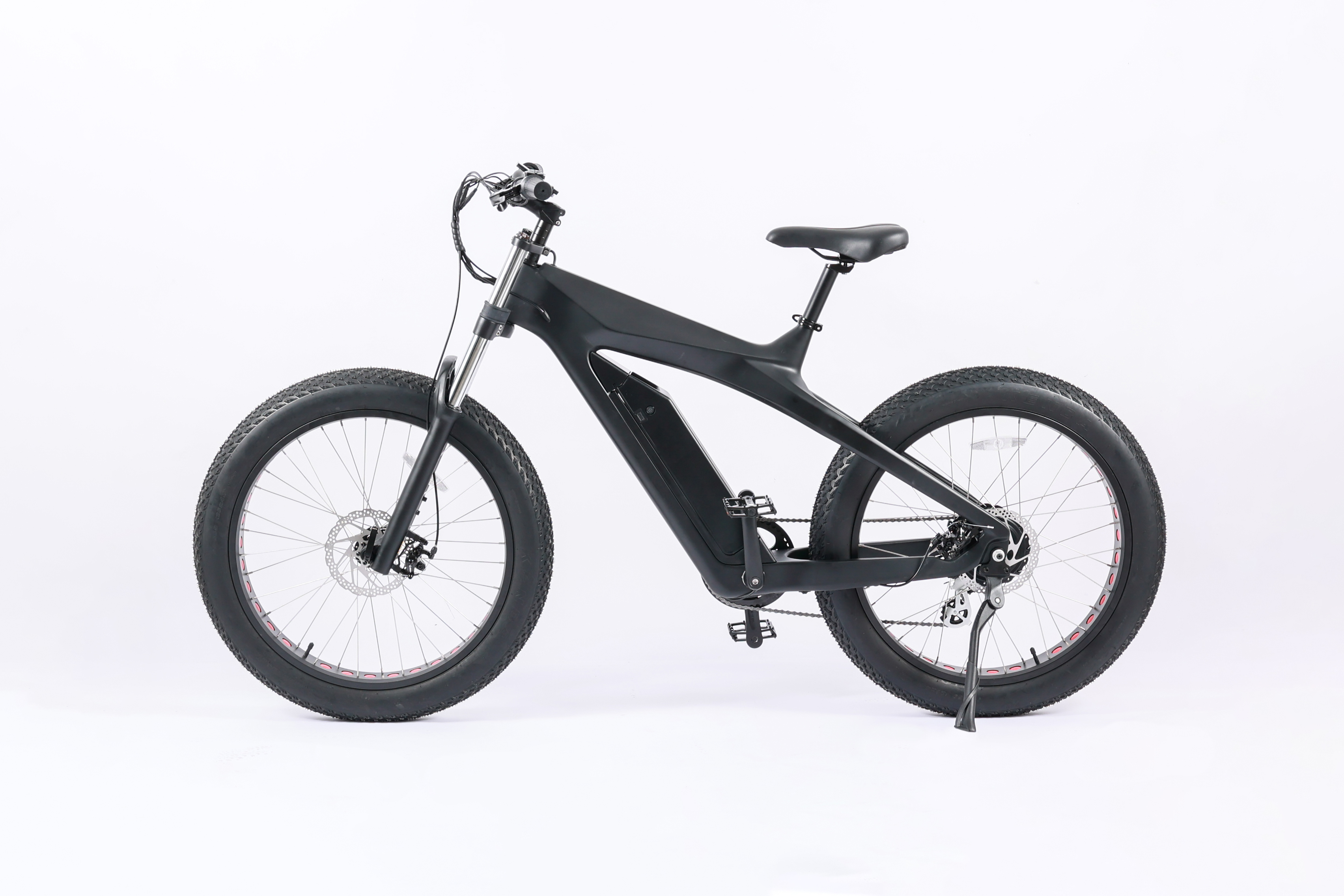 750w Carbon Fiber Enduro Electric Mountain Bike with 26" Wheel Size and Ready to Ship
