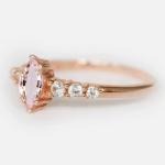 Engagement Minimalist Design Marquise Cut Pink Morganite S925 Silver Women