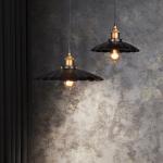 Black Pendant Light with Cord LOFT Creative Metal Umbrella Lamp Industrial plug