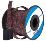 Black And Red PET Expandable Braided Sleeving Abrasion Resistant Cable