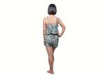 Printing Ladies Satin Pyjamas , Ladies Casual Jumpsuits With Polyester Lace