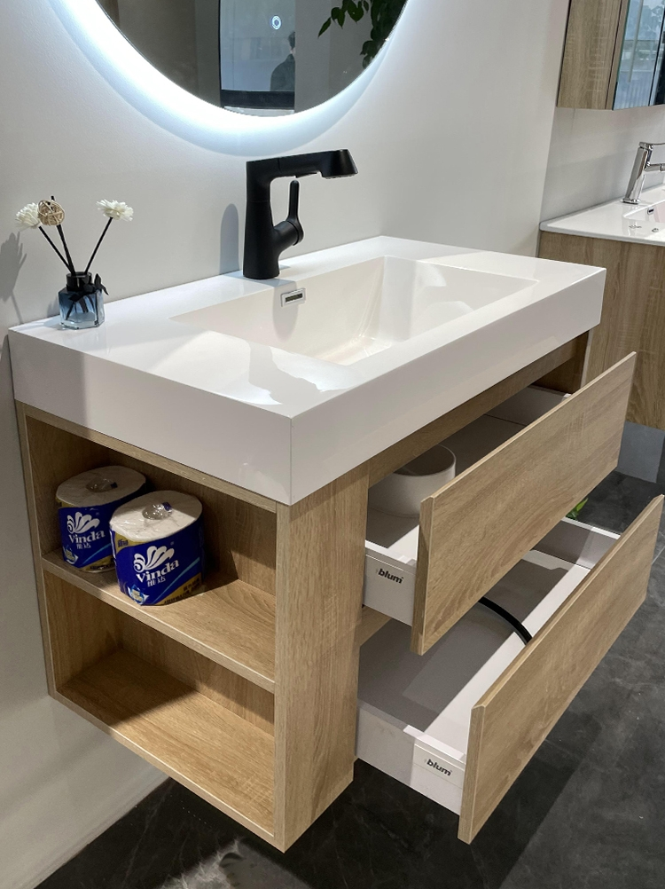 Rectangle Euro Style Waterproof Custom Modern Design Professional Hotel Bathroom Vanity Cabinet
