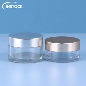Quality Electroplated Lids PET Cosmetic Jar 15ml 30ml For Eye Face Body Cream Packaging wholesale