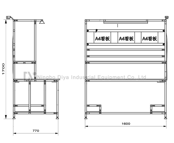 Light Black Production Basics Workbench , Durable Anti Static Workbench