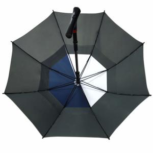 Quality Steel Shaft Two Layers Fabric Cane Handle Umbrella Windproof wholesale