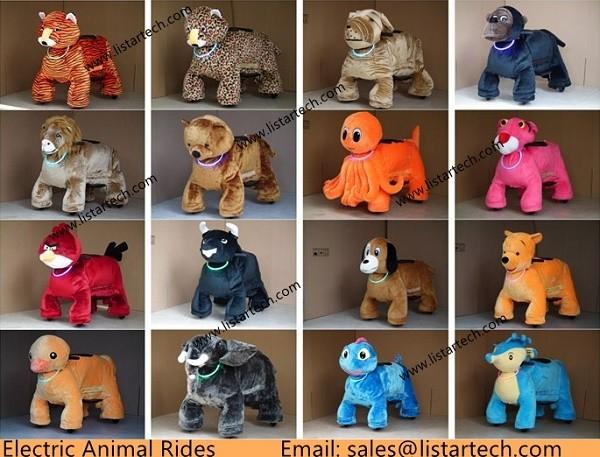 Hot Products Battery Plush Animal Rides Stuffed Animals With Wheels 4 Wheels