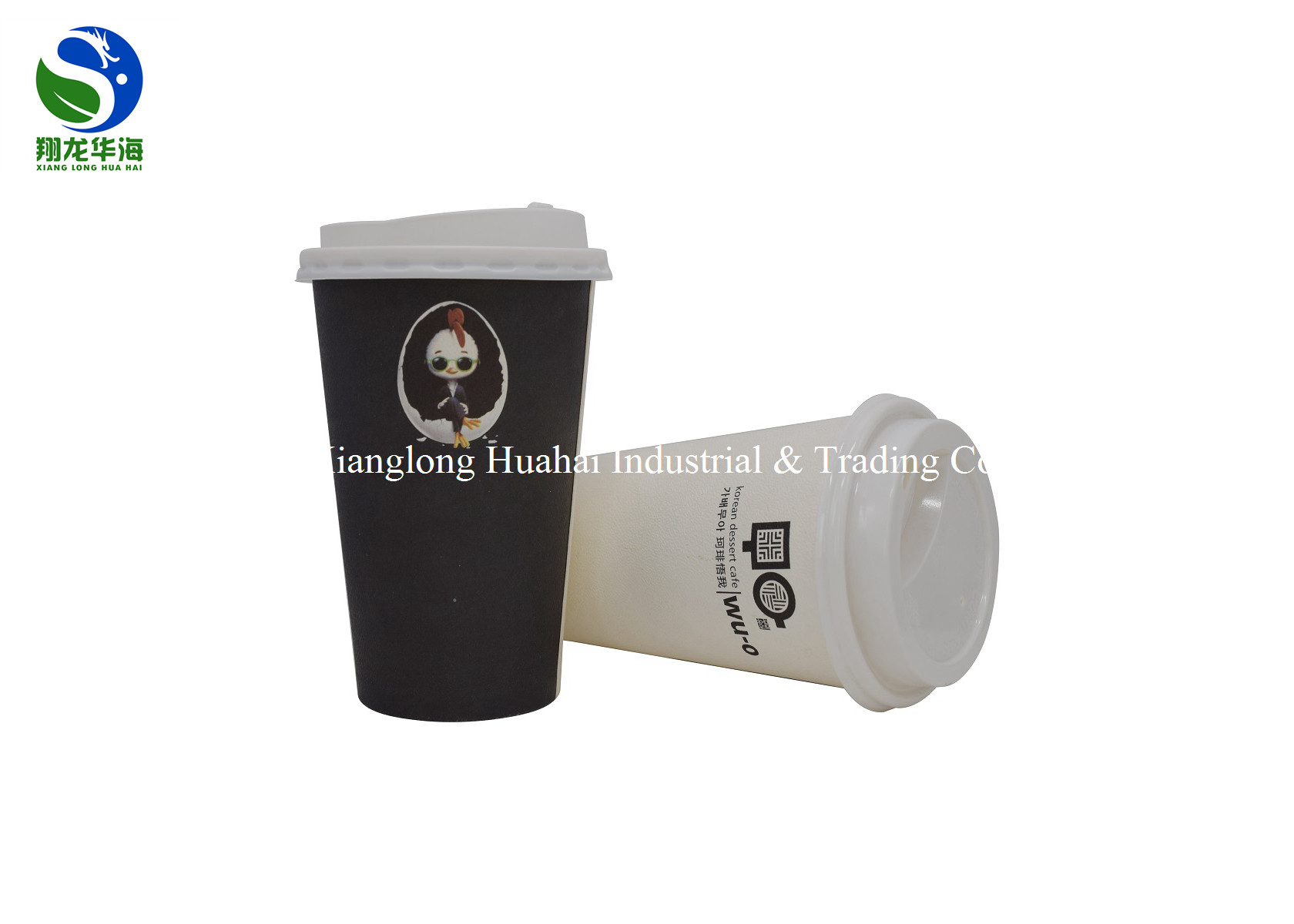 Degradable Design Embossed Paper Cups Single Side Inner PE Coated