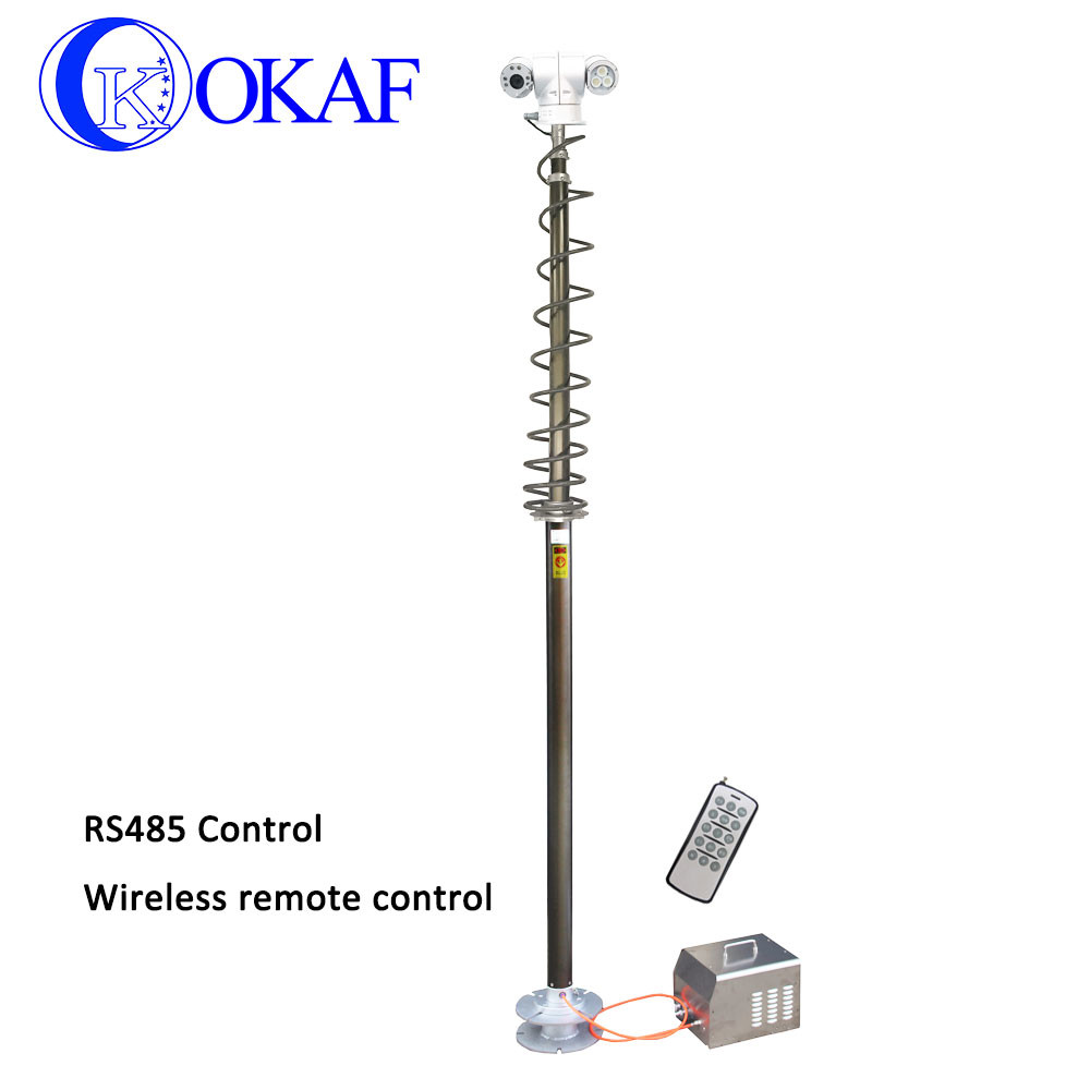 Aluminum Alloy Night Scan Light Tower Telescopic Camera With Light IP66