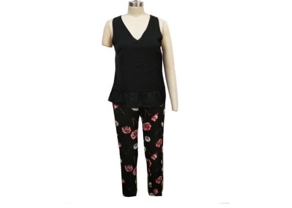 Matt Satin Silky Feeling Ladies Loungewear Sets Vest And Long Pants Colorful